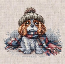 DIY Needlepoint Kit Cavalier King Charles Spaniel Cross-Stitch Craft Set forHome