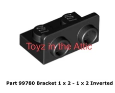 Lego 1x 99780 Black Bracket 1 x 2 - 1 x 2 Inverted 10497