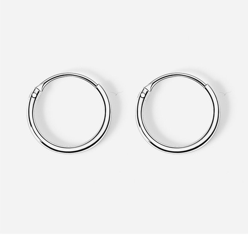Elegant 925 Sterling Silver Hoop Earrings for Women Men Jewelry 8 10 12 14 16MM - Picture 3 of 9