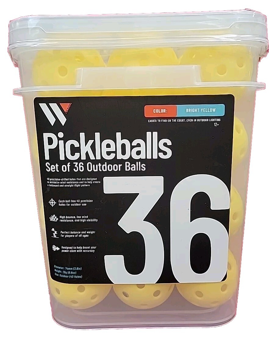 36x New Nib Pickleballs Outdoor Pack Of By Wildside Bright Yellow