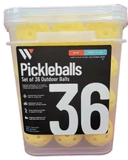 36x New Nib Pickleballs Outdoor Pack Of  By Wildside Bright Yellow Court Pickle
