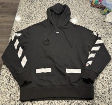 Off-White Men Seeing Things Painting Hoodie Pullover Black Sz Small