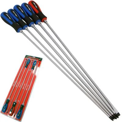Neiilsen 5pc Extra Long Reach Screwdriver Set Phillips Flat Magnetic Tip 450mm