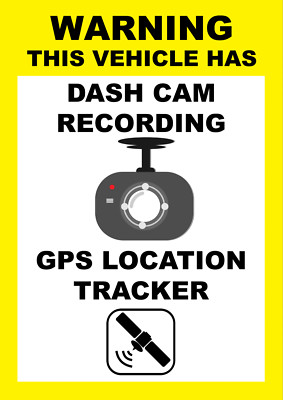 Fahrzeug Dash Cam Aufnahme & GPS Tracking selbstklebender Aufkleber Warnhinweis