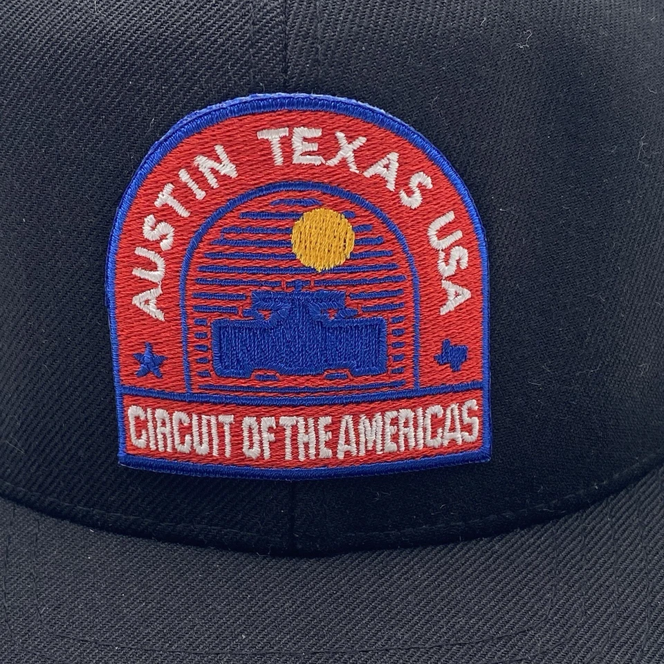 Sombrero Circuito de América Fórmula Carreras F1 Austin Texas SnapBack Negro Billete Plano Foto 3 de 4