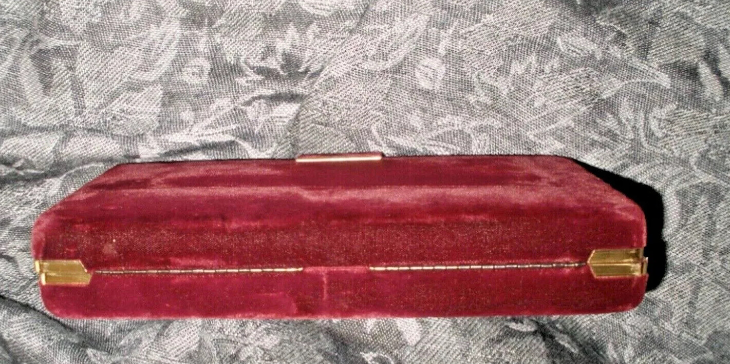 Burgundy Velvet w/ Snap Case Hard Shell Jewelry Presentation Box Velour