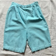 Vintage 1960s Turquoise Bermuda Shorts 24 Waist