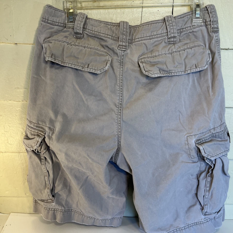 Pantalones Cortos Abercrombie & Fitch Niños Algodón Pesado Beige Cordón Carga Caqui Talla 16 Foto 3 de 4