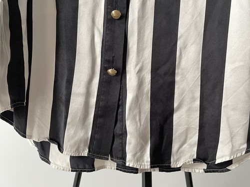 Balmain H&M Women's Silk Striped Blouse Gold Buttons Size EU38 US8 - Picture 8 of 18
