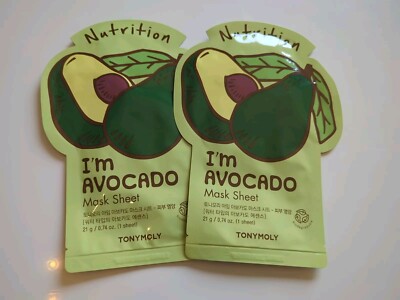 TONYMOLY NUTRITION I'M AVOCADO MASK SHEET 0.74 OZ Two Masks