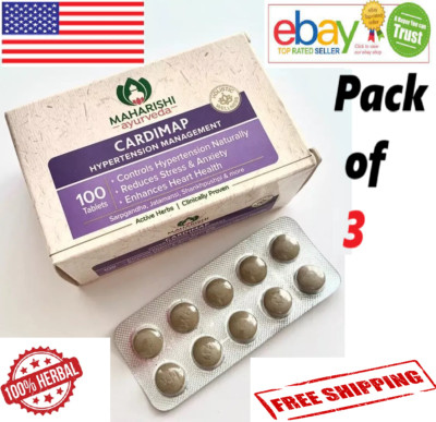 3X Maharishi Cardimap 100 Tabs Each 100% Ayurvedic Herbal Product Free Ship
