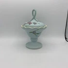 Vintage Hull Pottery Blue Serenade Compote Covered Dish 8 1/2 -57
