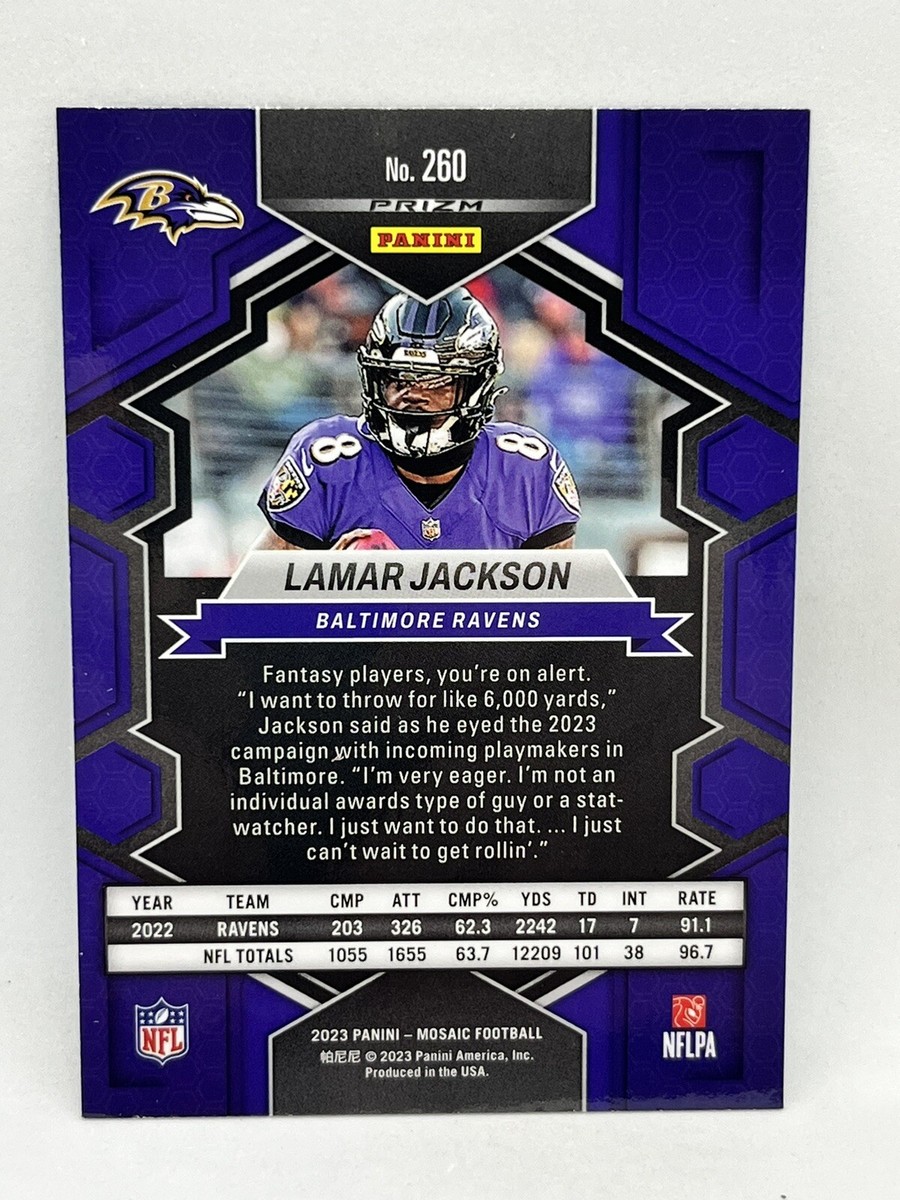 2023 Panini Mosaic Lamar Jackson National Pride #260 Green Mosaic