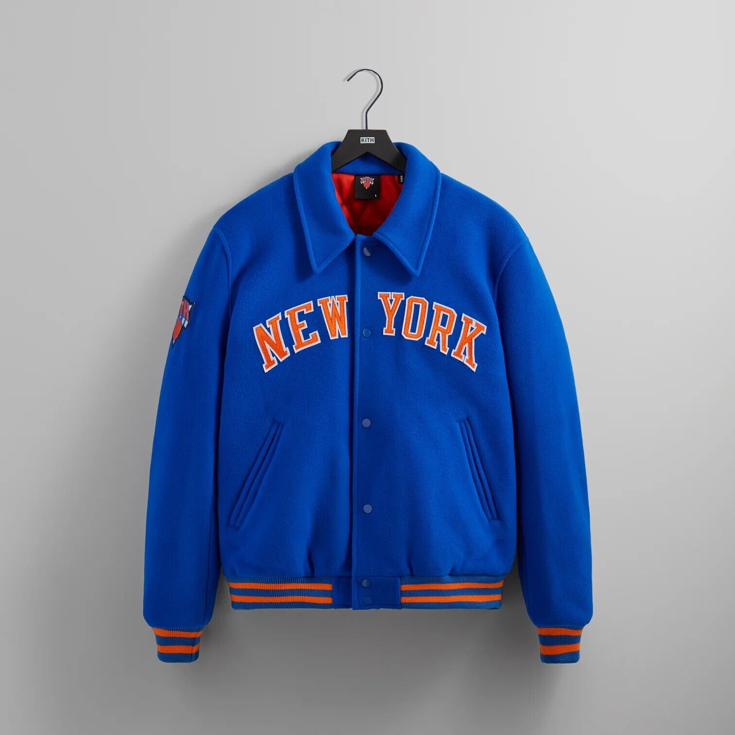 Kith for New York Knicks Wool Royal Coaches Jacket KHM010199