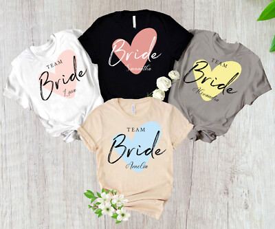 Personalisierte Junggesellinnenabschied TShirts, Team Braut TShirt, Junggesellinnenabschied Shirts, buntes Herz