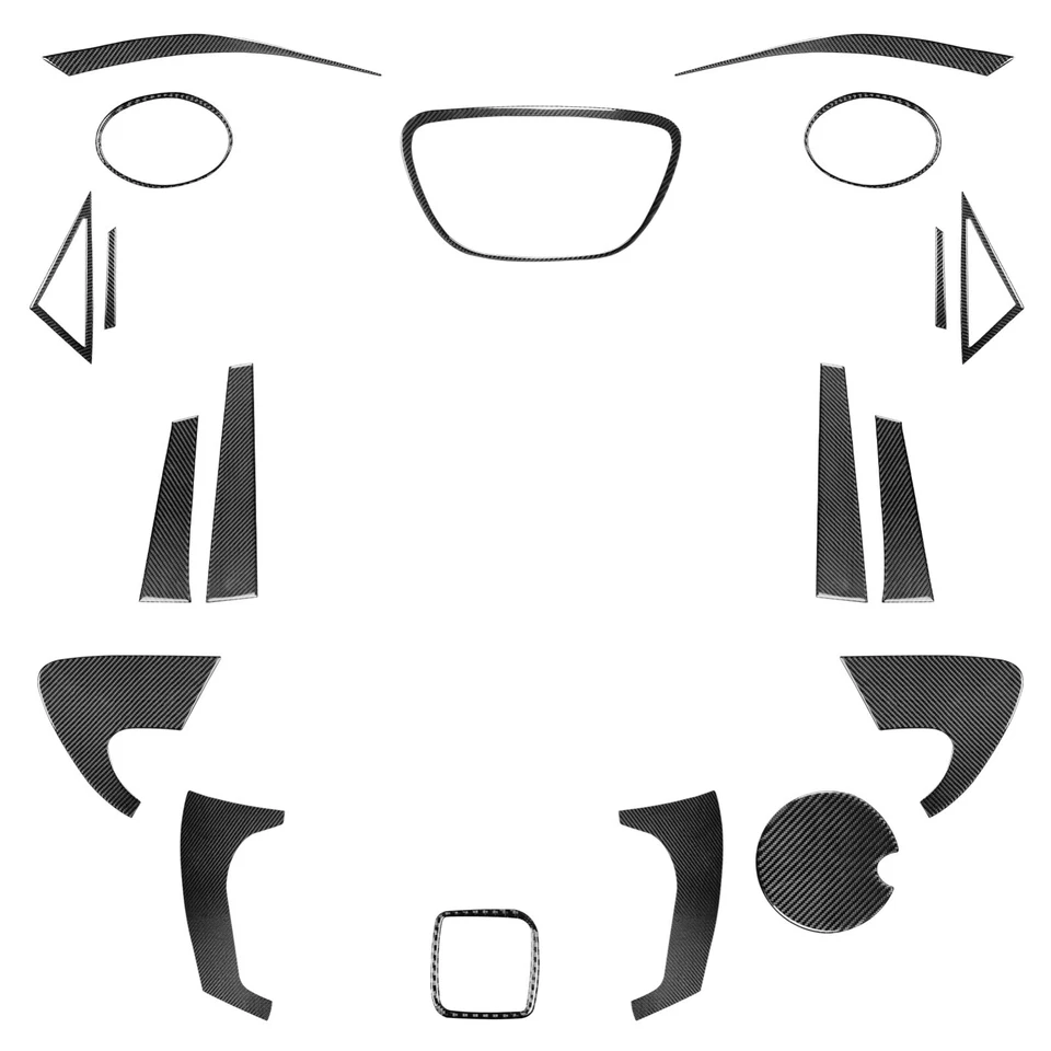 Kits completos de pilar de ajuste exterior de fibra de carbono real de 19 piezas para Seat Leon MK2 2005-12 Foto 2 de 4