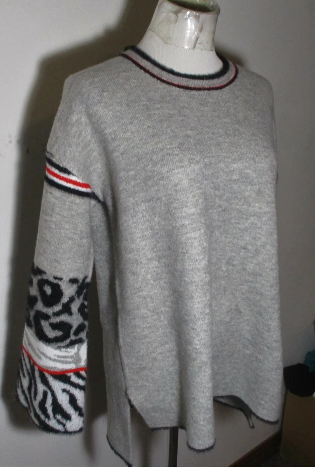 COCO + CARMEN серый толщиной мягкий длинным рукавом свитер размер S/M - Изображение 3 из 4