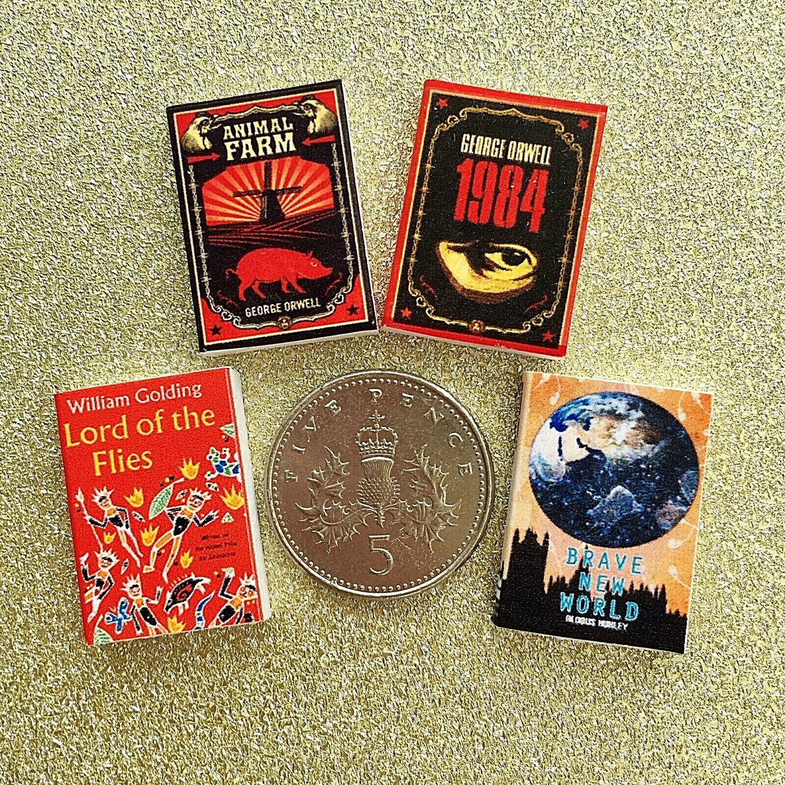 FOUR DOLLS HOUSE MINIATURE BOOKS "CLASSICAL FICTION" Handmade 112th Scale eBay