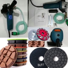 Wet Polisher Grinder 4" stone concrete floor Thick polish pad 17+ grinding wheel