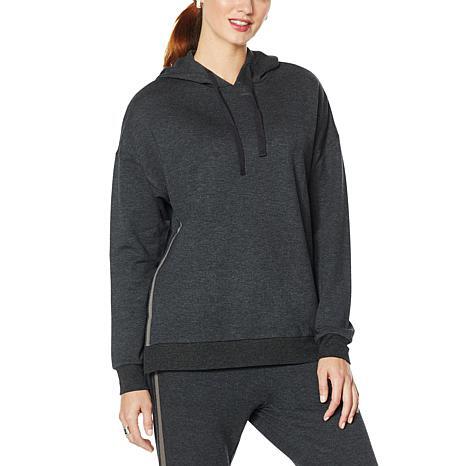 DG2 Diane Gilman Heather Grey Brushed French Terry Hoodie Sweatshirt S New - Picture 6 of 6