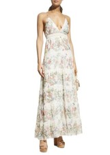 Alice + Olivia Karolina Floral Eyelet Maxi Dress Womens Size 12 Ivory $595