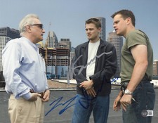MARTIN SCORSESE MATT DAMON LEONARDO DICAPRIO SIGNED 11X14 PHOTO THE DEPARTED BAS
