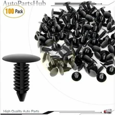 100 X New Black Plastic Rivets Fasteners 8mm Dia Hole For Car Auto Bumper Fender