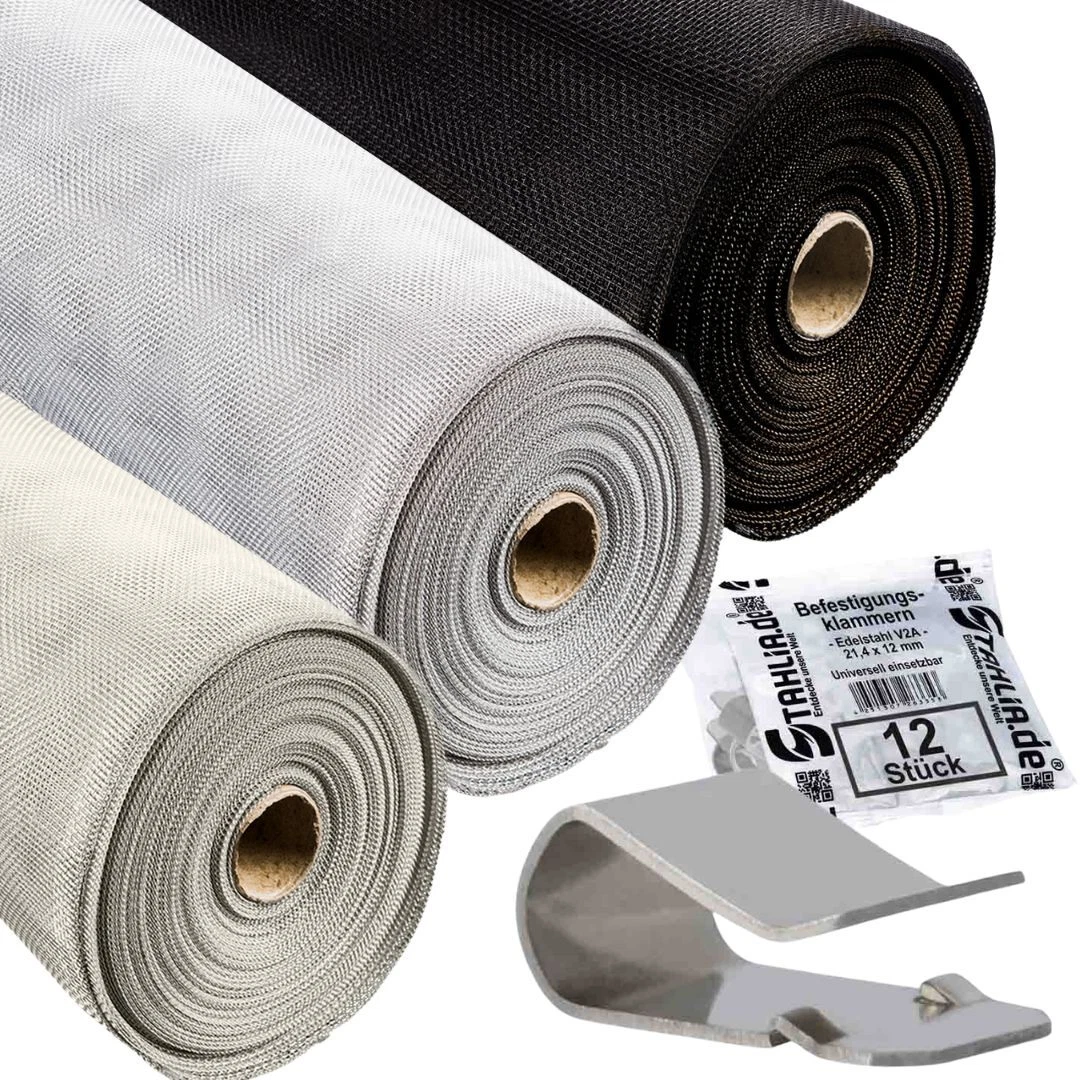 Fliegengitter Fenster Edelstahl Insektenschutz Mückenschutz Meterware Klammern