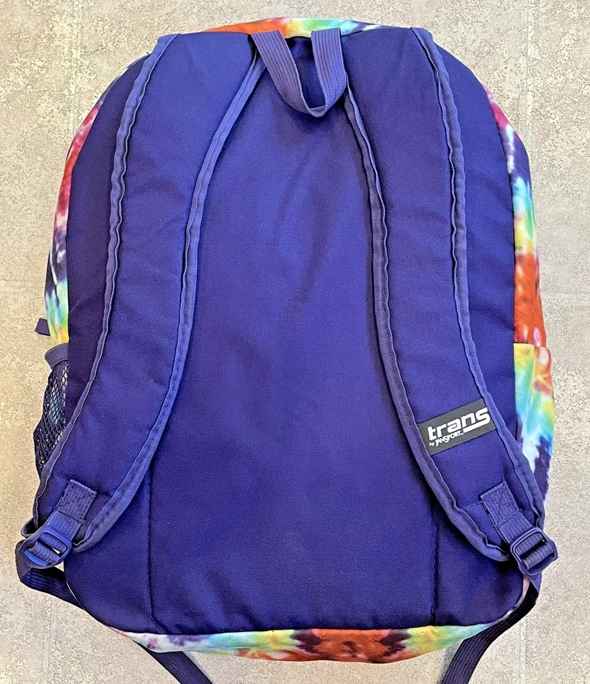 JANSPORT Tie Dye Trans Backpack Bookbag Multiple Compartments Vibrant Color Bag - Image 2 of 4