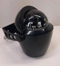 Vintage Airguide Marine Boat RV Jeep Compass Chicago USA Black