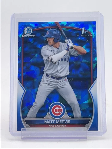 MATT MERVIS 2023 BOWMAN CHROME 1ST SAPPHIRE EDITION CUBS #BCP-74 Q4292
