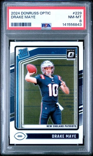 2024 PANINI DONRUSS OPTIC #229 DRAKE MAYE ROOKIE RC PSA 8