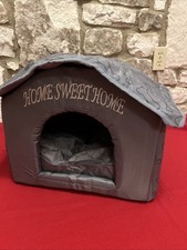 Pet Dog House  Home Sweet Home  Foldable soft Tent indoor Bed Mat 16x16x14 NWT