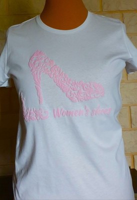 Damen T-Shirt Stedman women´s Gr. L/42 weiß 100%BW Flockprint High Heel shoe