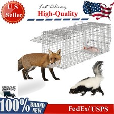 Cat Fox Trap Cage Catch Release Live Animal Rodent Cage Collapsible Trap Cage