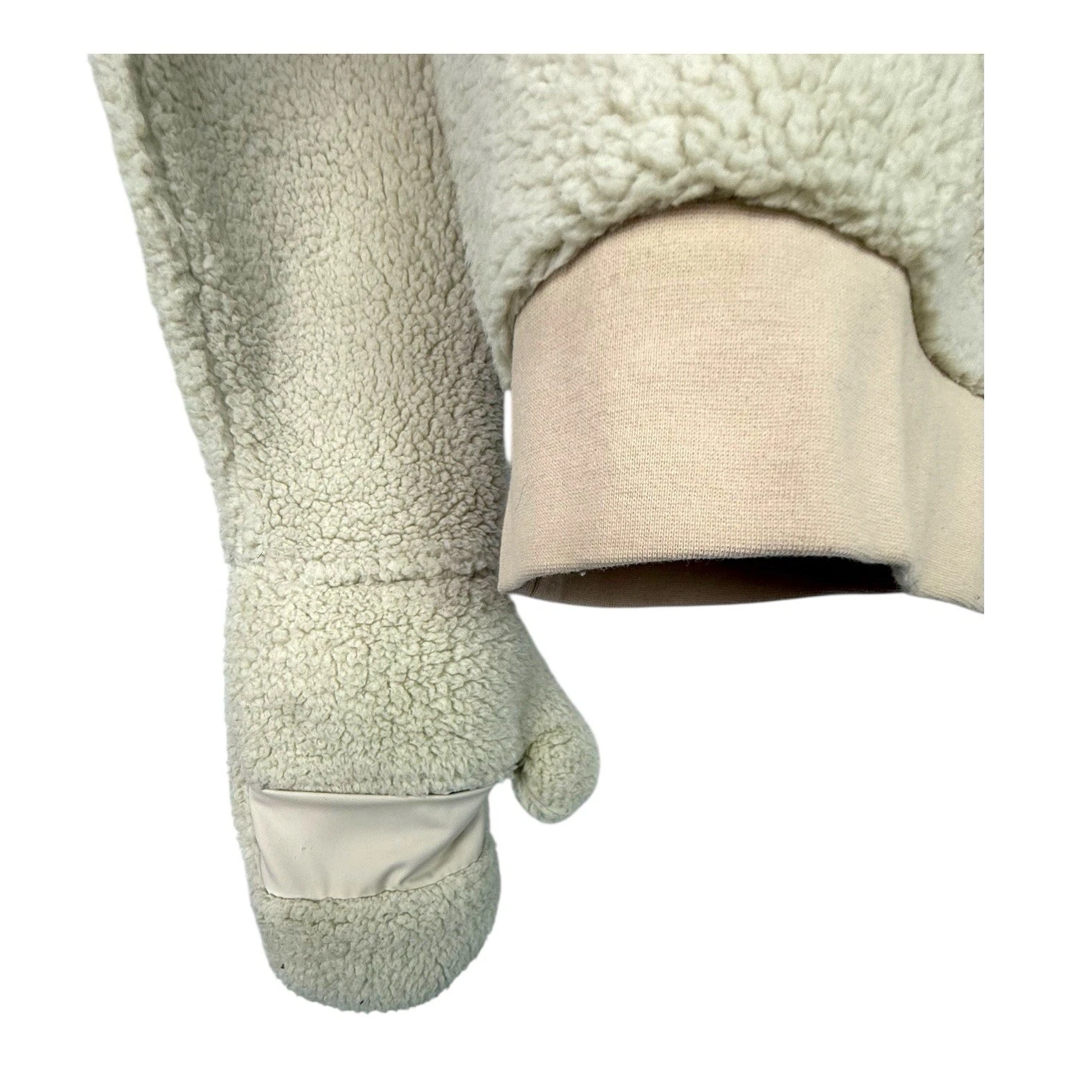 VETEMENTS FeeJays Maglione Pullover Donna in Pile Panna con Guanti Junior M