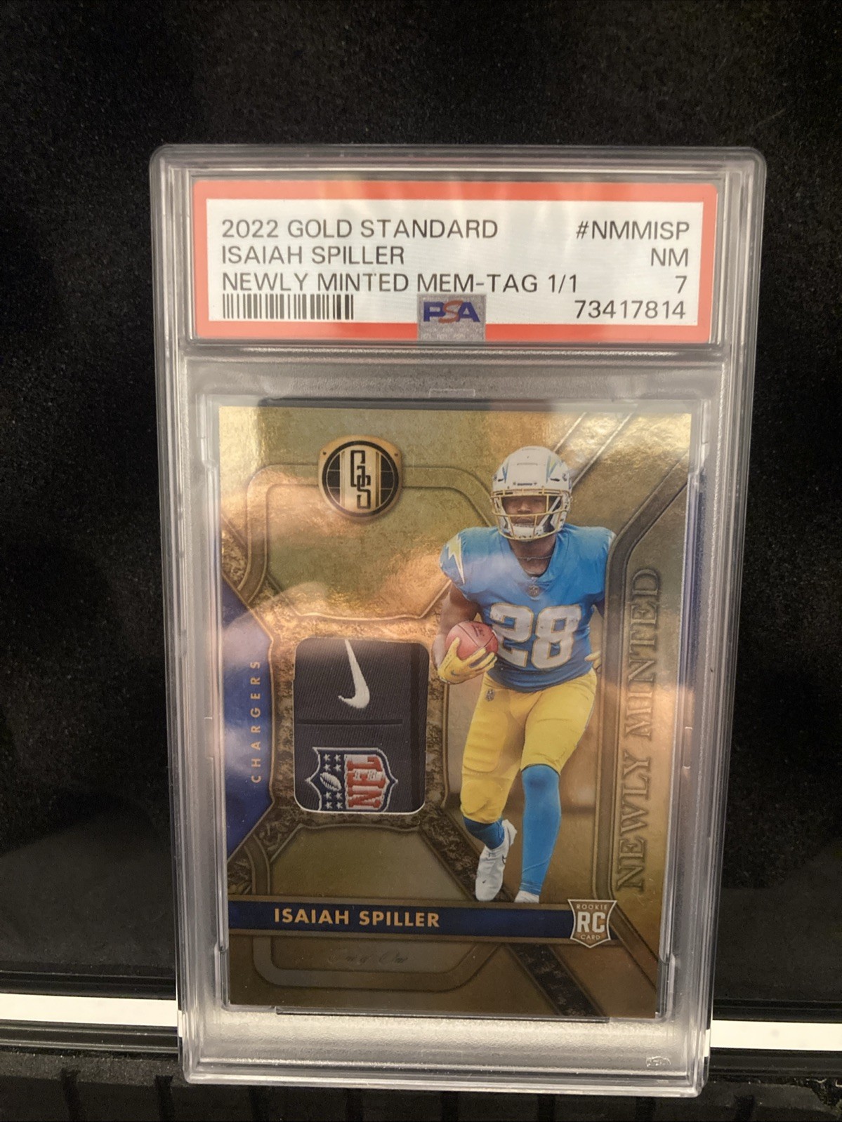 Isaiah Spiller Panini Gold Standard Newly Minted Memorabilia #NMMISP Tag 1/1