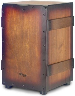Stagg Crate Style Cajon Drum Brown Sunburst - Model CAJ-CRATE SBB