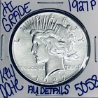 1927 P SILVER PEACE DOLLAR AUTHENTIC HI GRADE U.S. MINT COIN RARE KEY DATE 5058