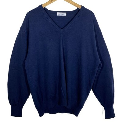 Pullover V-Ausschnitt Old Money Vintage 90 s Montagut (reine Schurwolle)