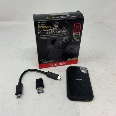SanDisk 2TB NVMe Extreme Go Portable External SSD  USB 3.2 Gen 2 USB-C