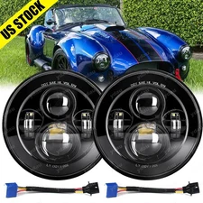 Pair Fit AC Shelby Cobra 1962-1973 7" inch Round LED Headlights Projector Hi/Lo