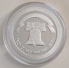 SILVERTOWNE MINT 1 TROY OZ LIBERTY BELL .999 FINE SILVER ROUND IN CAPSULE