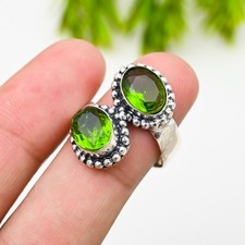 Peridot Gemstone 925 Sterling Silver Ring Handmade Jewelry Ring Gift For Love