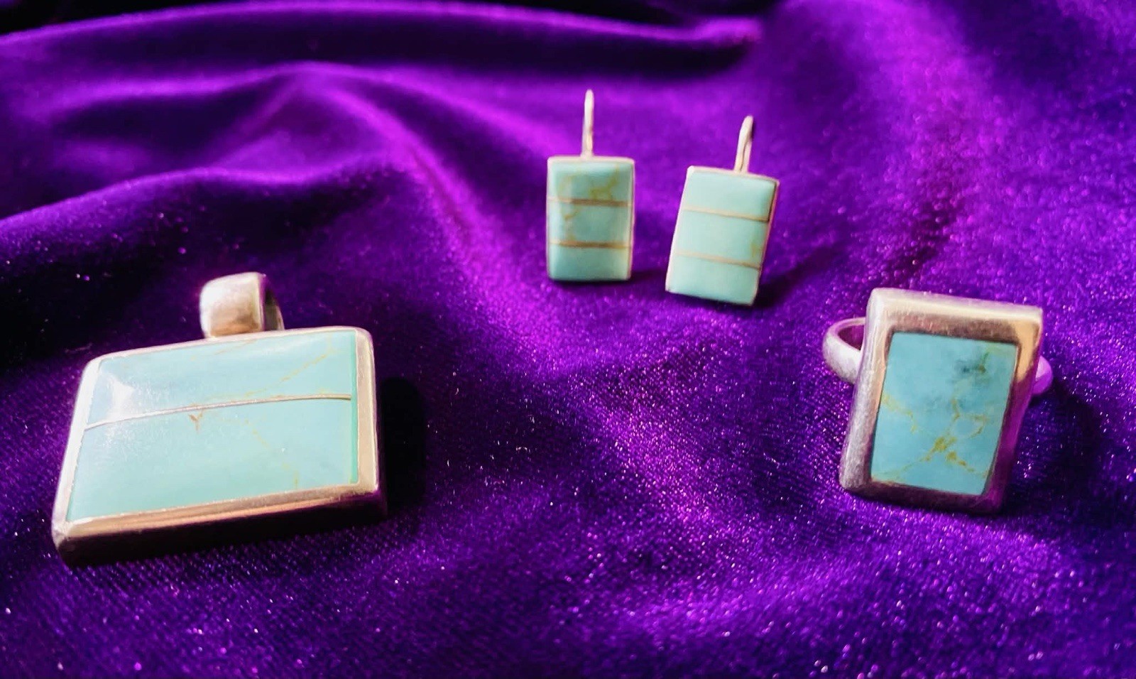 Beautiful solid sterling silver 925 square/rectan… - image 1