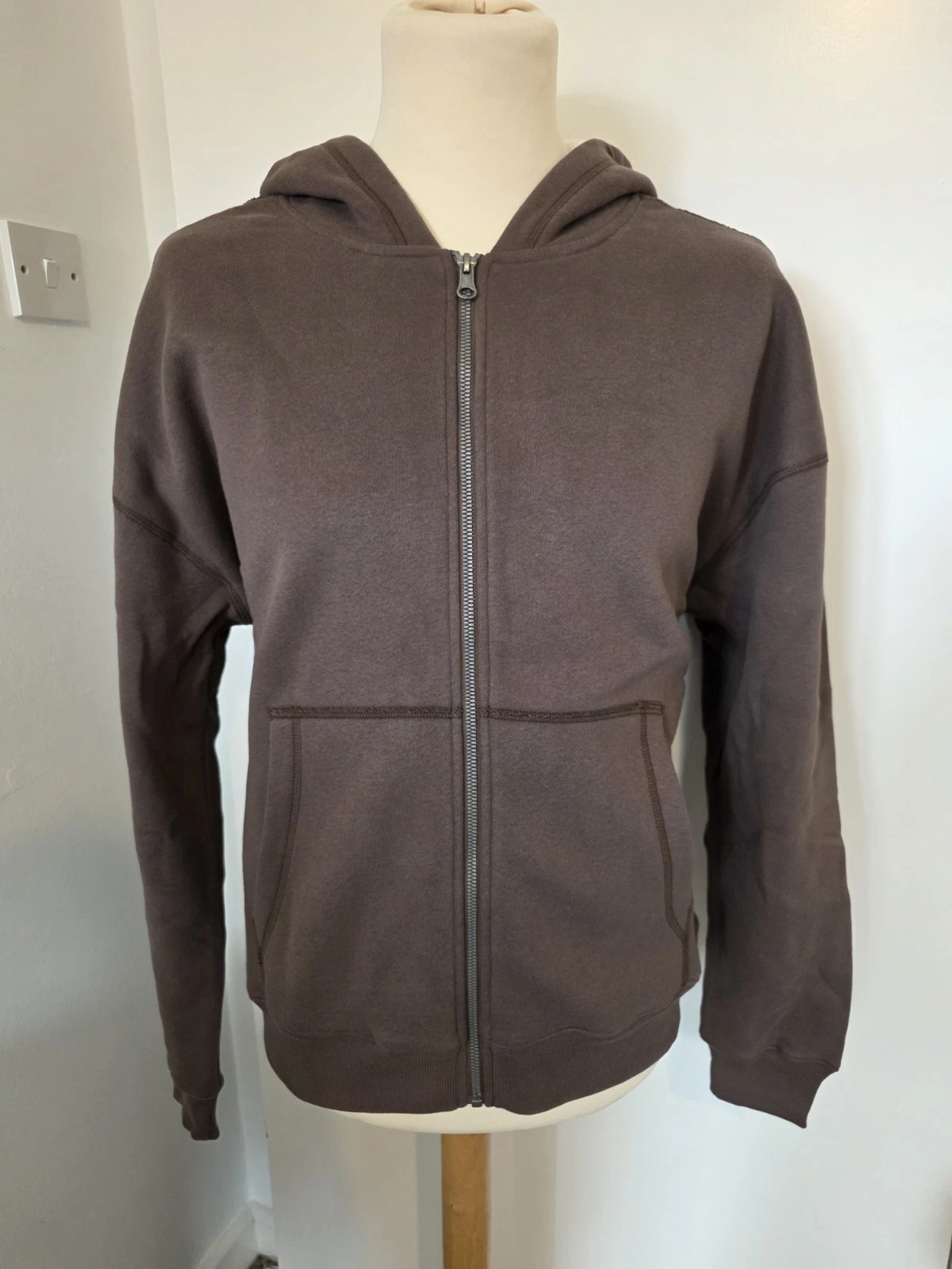 Hollister Mens Boxy Thermal Hoodie | Medium | Brown | New With Tags | RRP £49.95