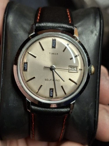 Timex Viscount 1969 Silver Tone Mens Vintage 1960s Automatic Self Winding Watch