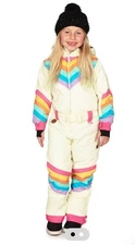 NWOT Girls Tipsyelves Retro Rainbow Snow Suit Size L (10)
