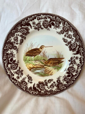 Spode Woodland inch side plate featuring two snipes UK
