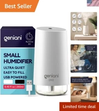 Lightweight Ultrasonic Cool Mist Humidifier - 8 Hours Operation with Night Light